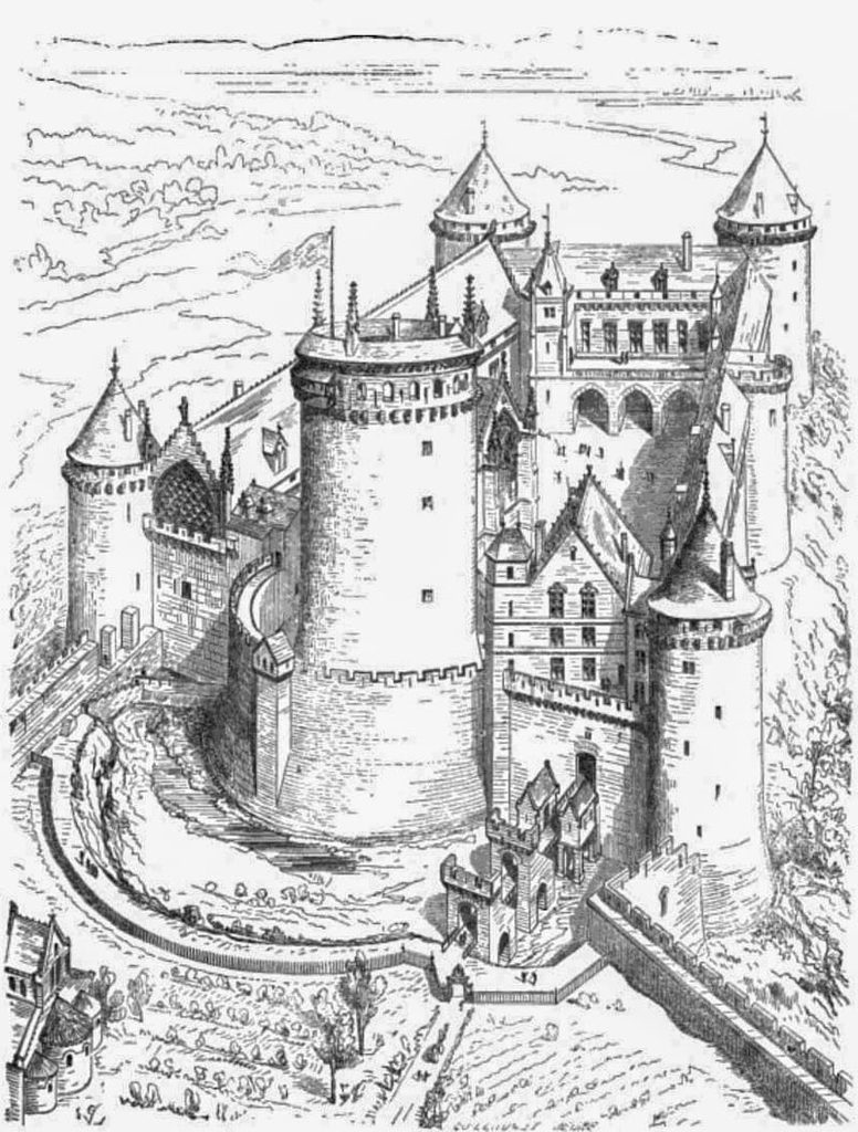 Le château de Coucy au XIIIe siècle, imaginé par Eugène Viollet-le-Duc en 1856.